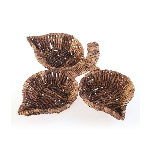 Proutěné misky Leaf Snack Brown