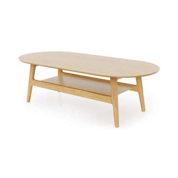 Konferenční stolek v dekoru dubu v přírodní barvě 60x130 cm Curved – Woodman-image-2