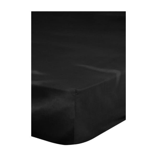 Černé elastické prostěradlo na jednolůžko Emotion, 90 x 200 cm