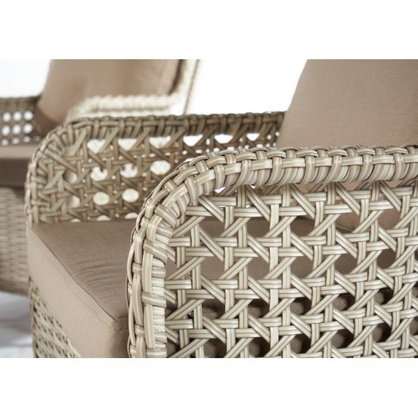Béžový zahradní lounge set z umělého ratanu pro 4 Cenova – Floriane Garden-image-1