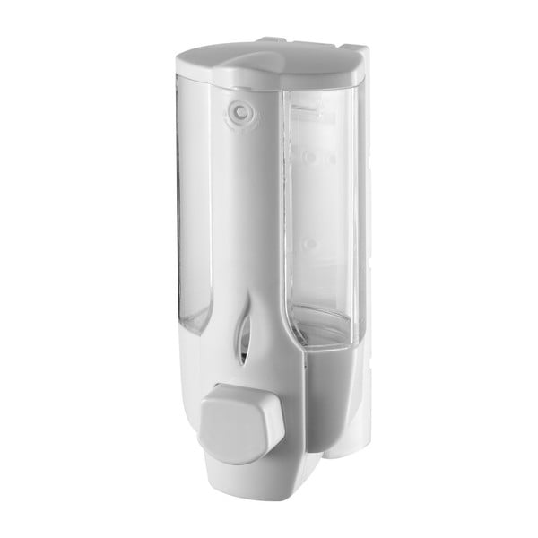 Bílý nástěnný plastový dávkovač mýdla 350 ml Aqualine  – Sapho