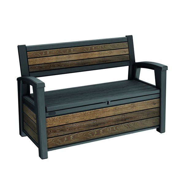 Tmavě hnědá plastová zahradní lavice Deco – Keter