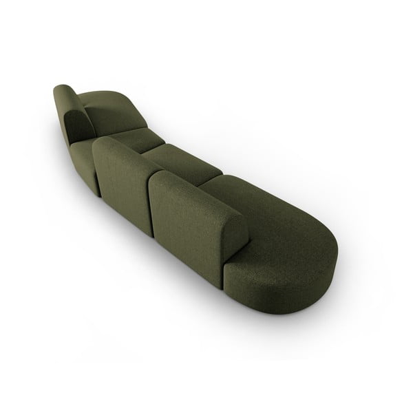 Zelená žinylková pohovka pravý roh 428 cm Paolo – Milo Casa-image-3