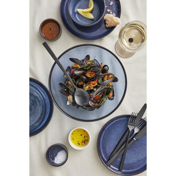 Černá/modrá miska z kameniny 600 ml Gastro Dark Blue/Black – Bitz-image-1