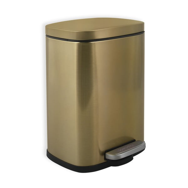 Nášlapný ocelový odpadkový koš v matně zlaté barvě 5 l   Akira – Spirella