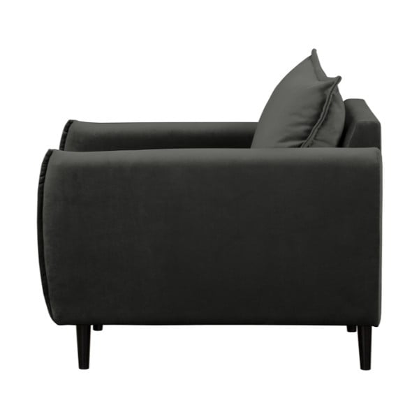 Tmavě šedé sametové křeslo Juli – Ropez-image-2