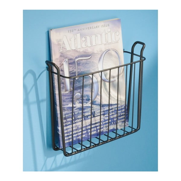 Hnědý nástěnný stojan na časopisy z nerezové oceli iDesign Classico-image-2