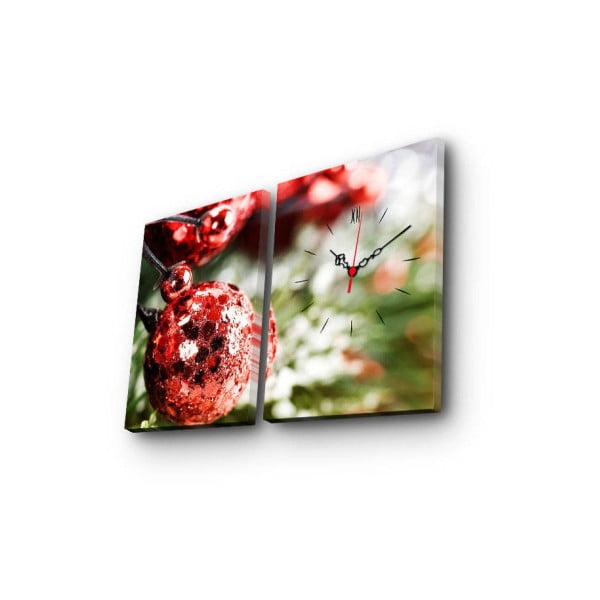 Obraz s hodinami Christmas Red Christmas, 45x70 cm