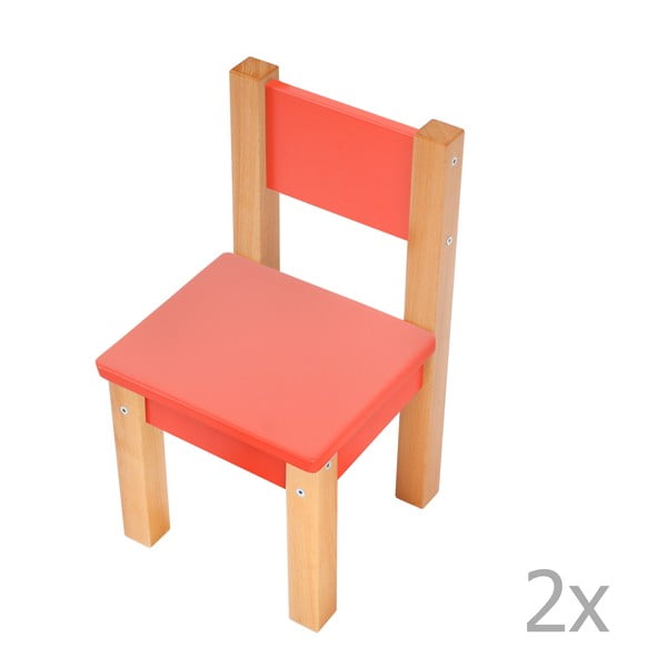 Sada 2 červených dětských židliček Mobi furniture Mario