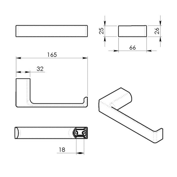 Nástěnný kovový držák na toaletní papír ve zlaté barvě Gedy Pirenei – Sapho-image-3
