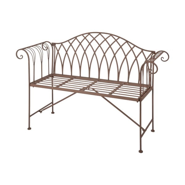 Hnědá kovová zahradní lavice – Esschert Design-image-2