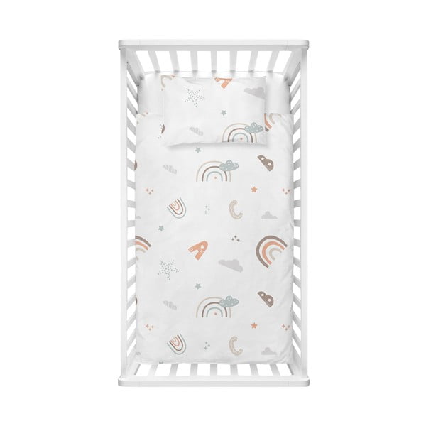 Bílé dětské povlečení do postýlky z bavlny Renforcé 100x150 cm Abc – Mijolnir