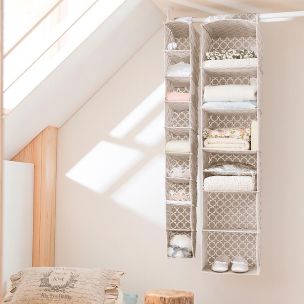 Béžový závěsný organizér s 6 přihrádkami Compactor, šířka 30 cm-image-1