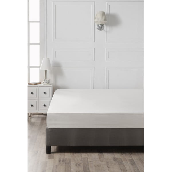 Bílé napínací bavlněné prostěradlo 160x200 cm - Mijolnir-image-2