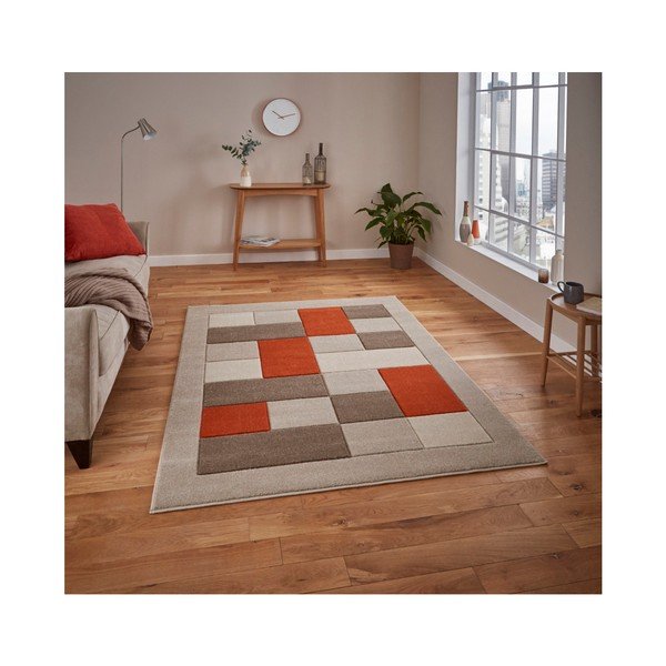 Béžovooranžový koberec Think Rugs Matrix, 60 x 120 cm-image-3