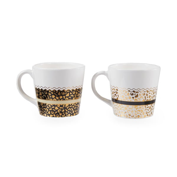Hrnky z kameniny v bílo-zlaté barvě v sadě 2 ks 300 ml London – Premier Housewares-image-2