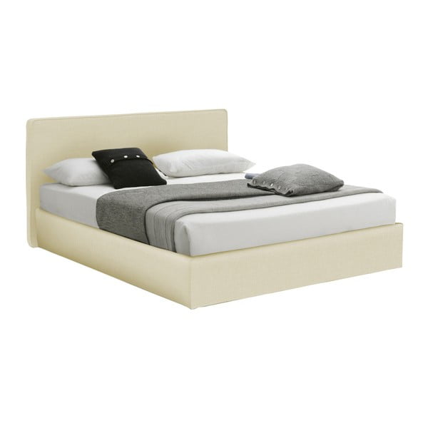 Béžová dvoulůžková postel s úložným prostorem 13Casa Ninfea, 160 x 190 cm