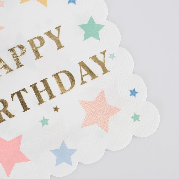 Papírové ubrousky v sadě 16 ks Happy Birthday – Meri Meri-image-1