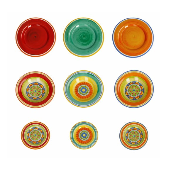 18dílná sada porcelánových talířů Brandani Mediterranea