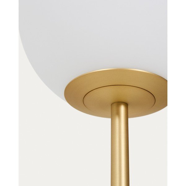 Bílá/ve zlaté barvě stojací lampa se skleněným stínidlem (výška 155 cm) Brisia – Kave Home-image-3
