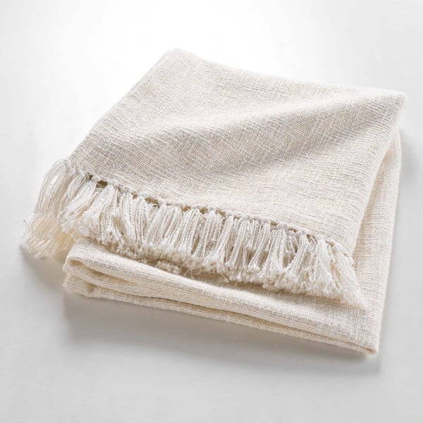 Krémová deka s příměsí bavlny 125x150 cm Ziggy – douceur d'intérieur