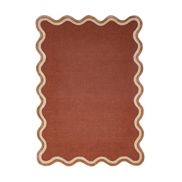 Ručně tkaný koberec s příměsí vlny v terakotové barvě 200x290 cm Rivo Wool – Flair Rugs