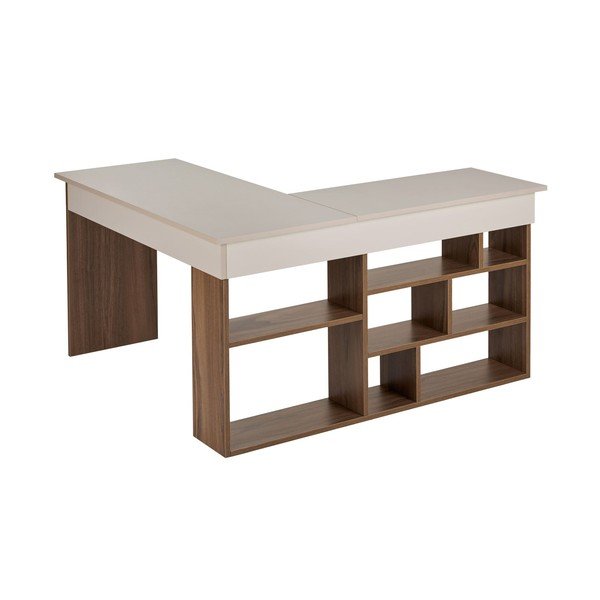 Rohový pracovní stůl v dekoru ořechu 120x130 cm Vesper – Kalune Design
