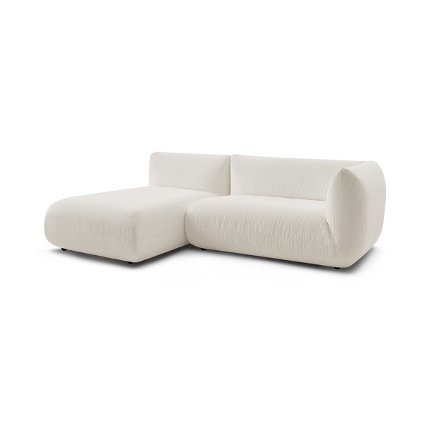 Bílá manšestrová rohová pohovka (levý roh) Lecomte – Bobochic Paris-image-3