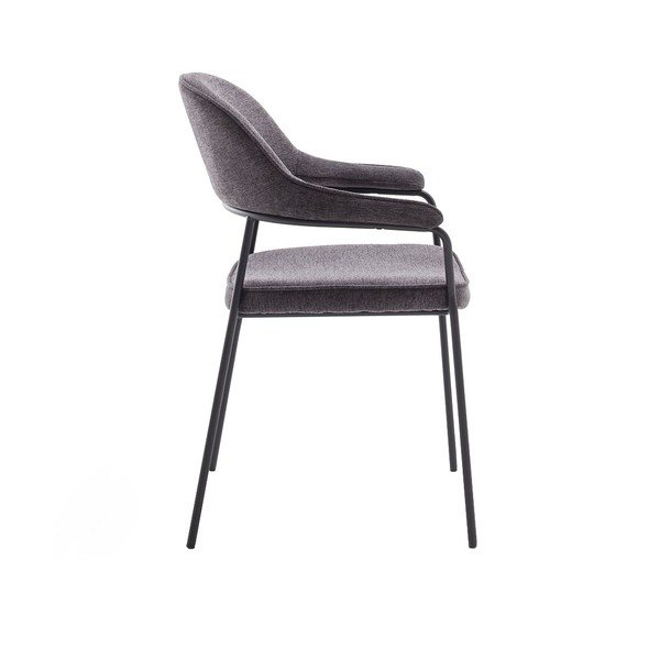 Tmavě šedá jídelní židle s područkami Kindersley – Unique Furniture-image-2