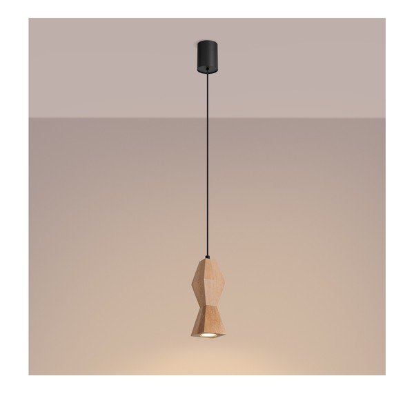 Závěsné svítidlo z bukového dřeva v přírodní barvě ø 8 cm Cubo – Sollux-image-4