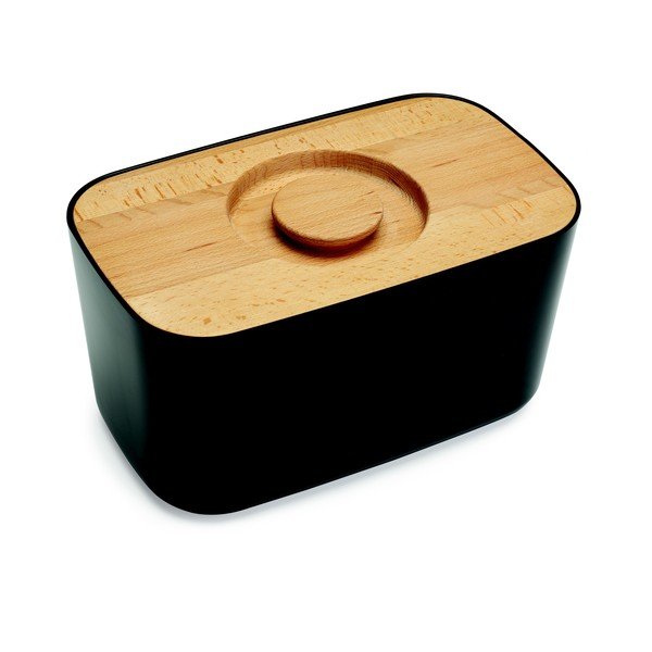 Černá nádoba na chléb s prkénkem Joseph Joseph Bread Bin
