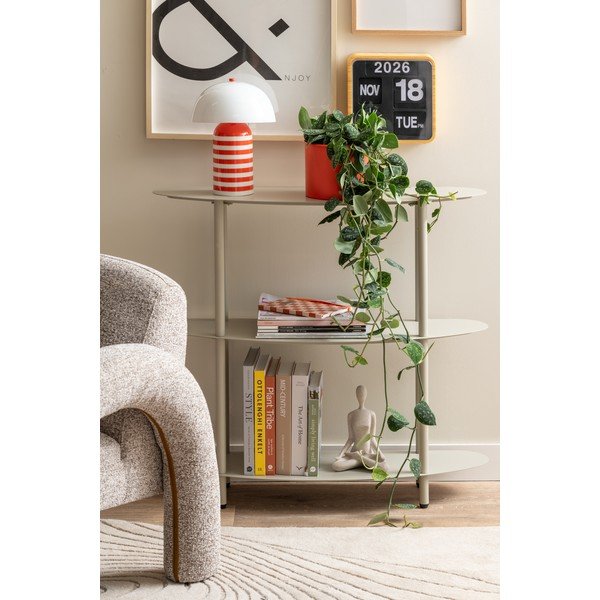 Šedý kovový regál 90x82x28 cm Riqueza – Leitmotiv-image-4