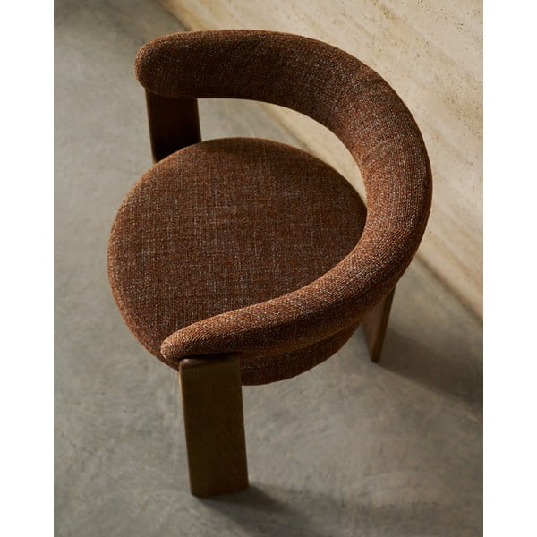 Hnědé jídelní křeslo s područkami z jasanového dřeva Granite – Kave Home-image-2