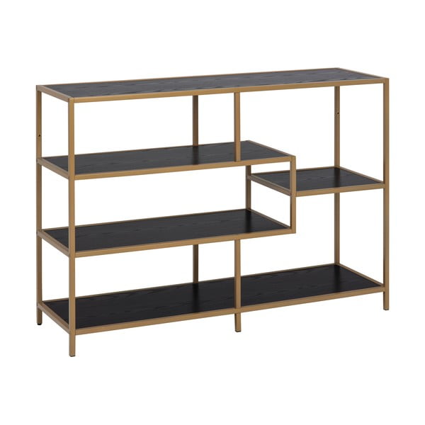 Černá/zlatá knihovna 114x78 cm Seaford – Actona-image-2