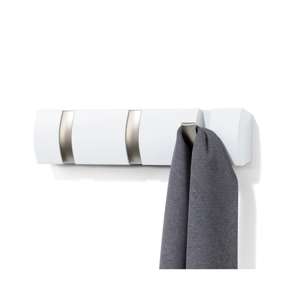 Bílý nástěnný věšák z topolového dřeva Flip – Umbra-image-3