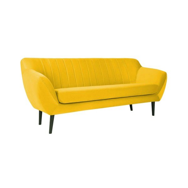 Žlutá sametová pohovka Mazzini Sofas Toscane, 188 cm-image-2