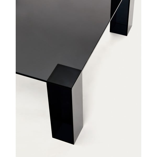Tmavě šedý skleněný konferenční stolek 85x85 cm Adularia – Kave Home-image-4