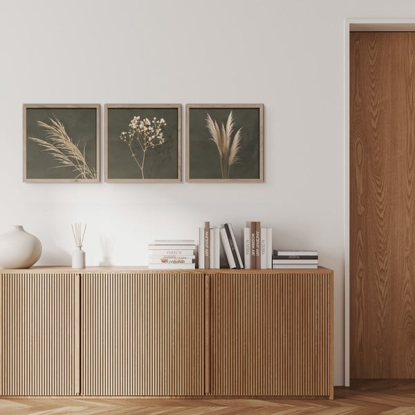 Obrazy v sadě 3 ks 30x30 cm Pampas – Styler-image-2
