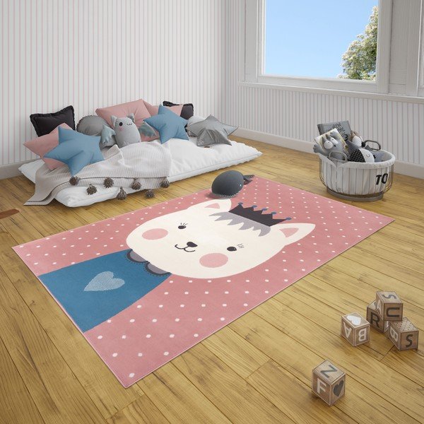 Dětský růžový koberec Hanse Home Adventures Kitty Bonny, 160 x 220 cm-image-1