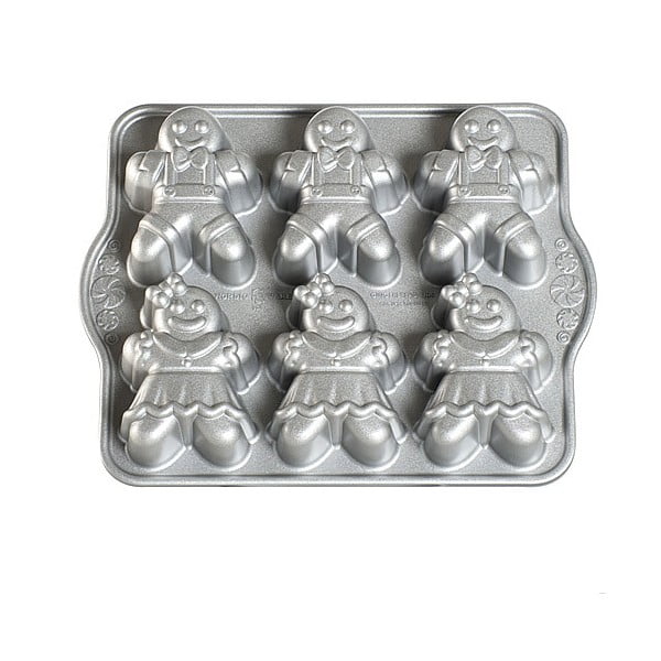 Forma na 6 mini bábovek ve stříbrné barvě Nordic Ware Girls And Boys, 1,1 l