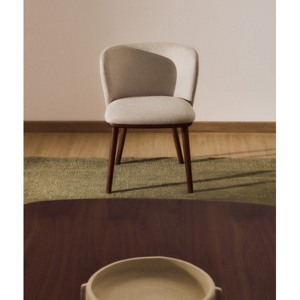 Béžové čalouněné jídelní křeslo Ciselia – Kave Home-image-1