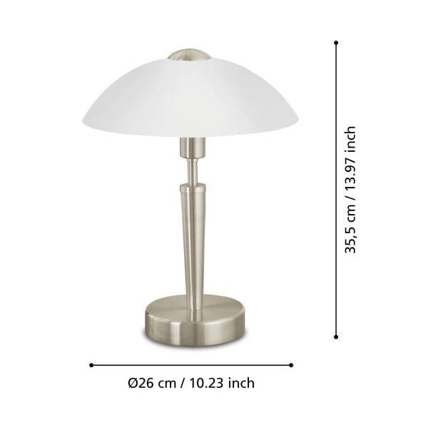 Šedá stmívatelná stolní lampa se skleněným stínidlem (výška 35 cm) SOLO 1 – EGLO-image-2