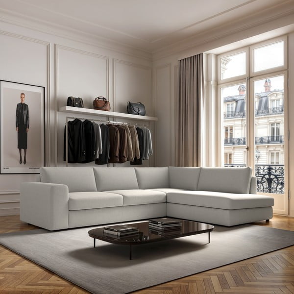 Krémová rohová pohovka (pravý roh/do L) Baga – Rodier-image-1