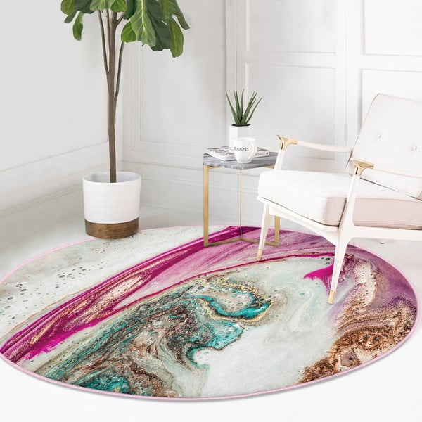 Pratelný kulatý koberec vhodný pro robotické vysavače ø 120 cm Comfort – Mila Home-image-2