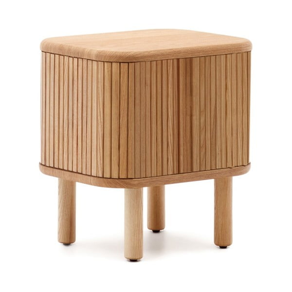 Noční stolek v dekoru jasanu v přírodní barvě Mailen – Kave Home