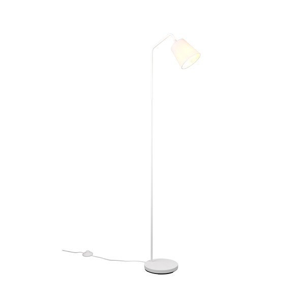 Bílá stojací lampa s textilním stínidlem (výška 148 cm) Buddy – Reality-image-1