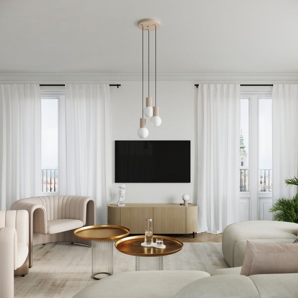 Taupe stolní lampa se skleněným stínidlem (výška 19 cm) Orbital – Sollux-image-4