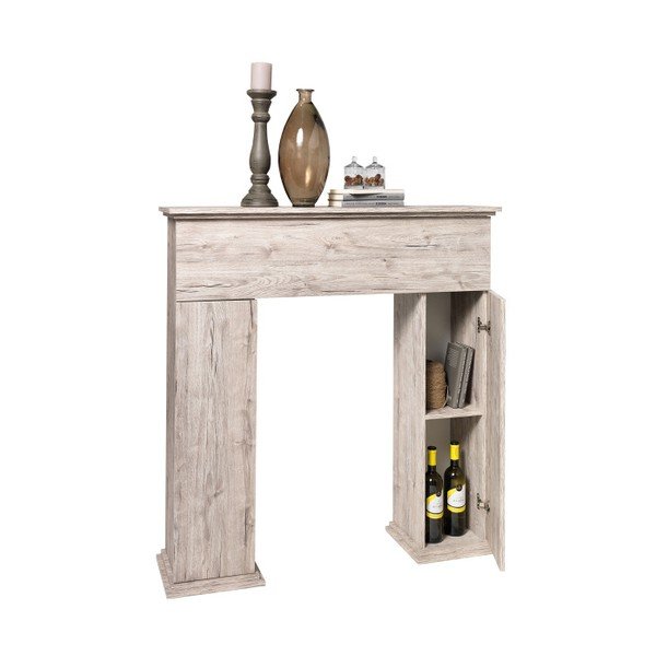 Dekorativní krbová římsa s úložným prostorem v dekoru světlého dubu 13Casa Fireplace-image-2