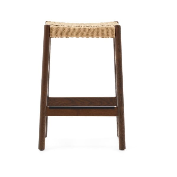 Hnědé/v přírodní barvě barové stoličky v sadě 2 ks z dubového dřeva (výška sedáku 66 cm) Yalia – Kave Home-image-2