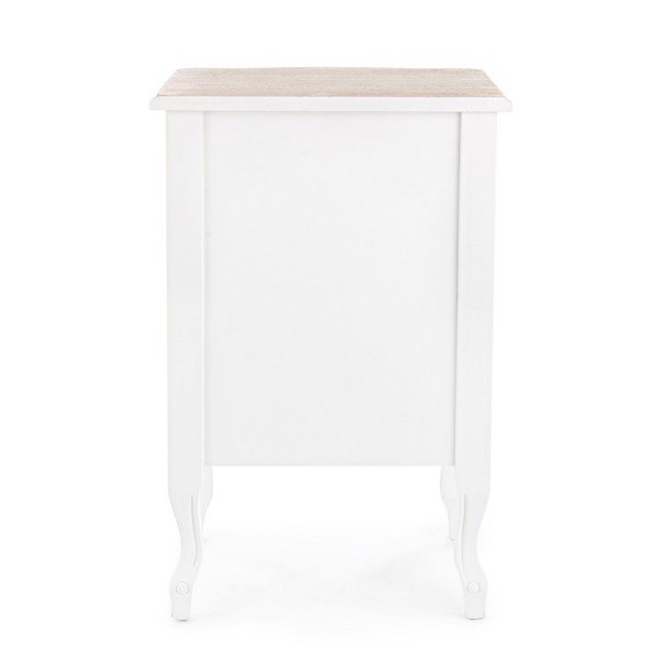 Bílý noční stolek z masivu pavlovnie Justine – Bizzotto-image-3
